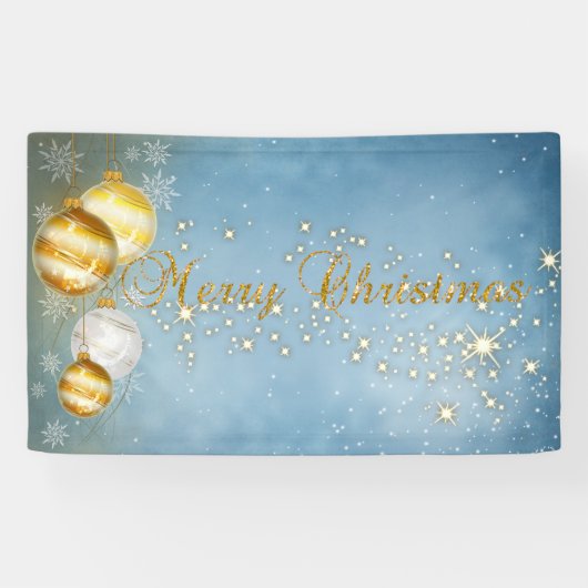 Prettig kerstfeest ,Kerstballen,Sparkel Spandoek (Horizontaal)
