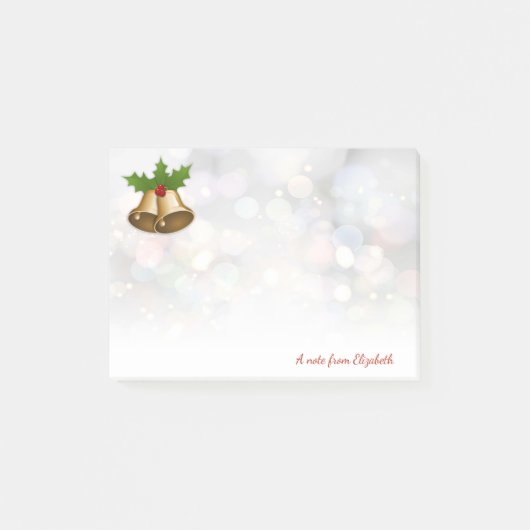 Prettig kerstfeest,Kerstbel,Bokeh-Personalisatie Post-it® Notes (Voorkant)