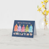 Prettig kerstfeest Kerstbomen en Cadeaus Kaart (Gele Bloem)