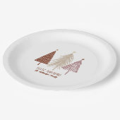 Prettig Kerstfeest Kerstbomen Kerstfeest Papieren Bordje (Gekanteld)