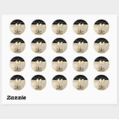 Prettig kerstfeest,Kerstbomen, Sneeuwvlokken, Str Ronde Sticker (Vel)