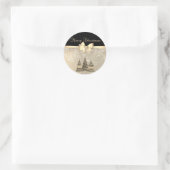 Prettig kerstfeest,Kerstbomen, Sneeuwvlokken, Str Ronde Sticker (Tas)