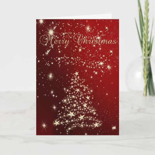 Prettig Kerstfeest,Kerstbomen ,Sterren Feestdagen Kaart (Voorkant)