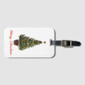 Prettig kerstfeest. Kerstboom Bagagelabel (Voorkant (horizontaal))
