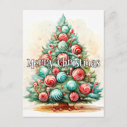 Prettig kerstfeest | Kerstboom Briefkaart (Voorkant)