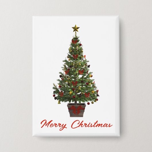 Prettig kerstfeest. Kerstboom Button (Voorkant)