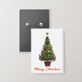 Prettig kerstfeest. Kerstboom Button (Voorkant / Achterkant)