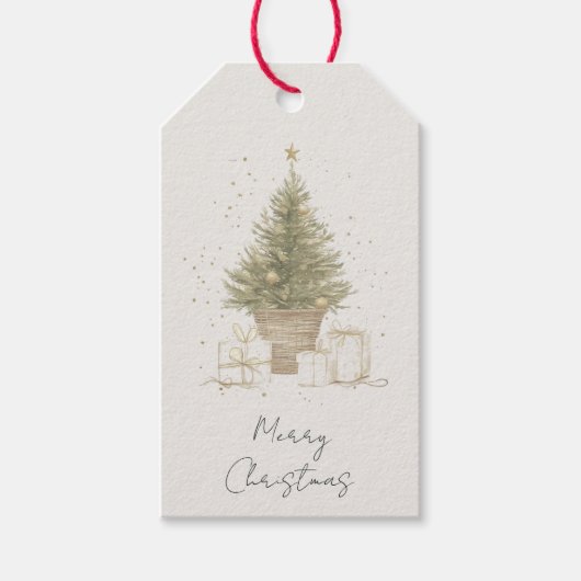 Prettig kerstfeest | Kerstboom cadeaubijsluiter Cadeaulabel (Voorkant)