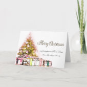 Prettig kerstfeest, Kerstboom, Cadeaus Feestdagen Kaart (Voorkant)