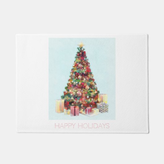 Prettig kerstfeest. Kerstboom Deurmat (Voorkant)