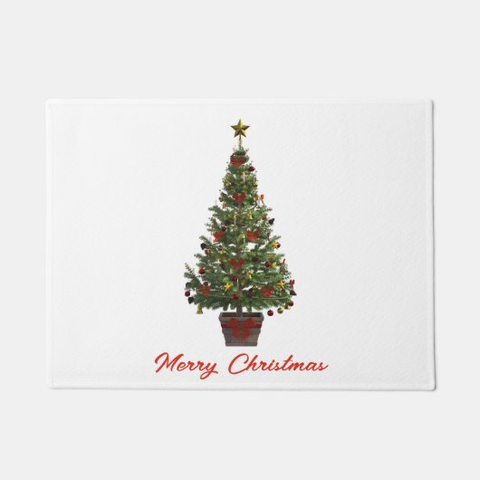 Prettig kerstfeest. Kerstboom Deurmat (Voorkant)