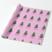 Prettig kerstfeest, Kerstboom, Feestdagen, Roze Cadeaupapier (Uitgerold)