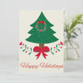 Prettig Kerstfeest Kerstboom Feestdagenkaart (Staand voorkant)