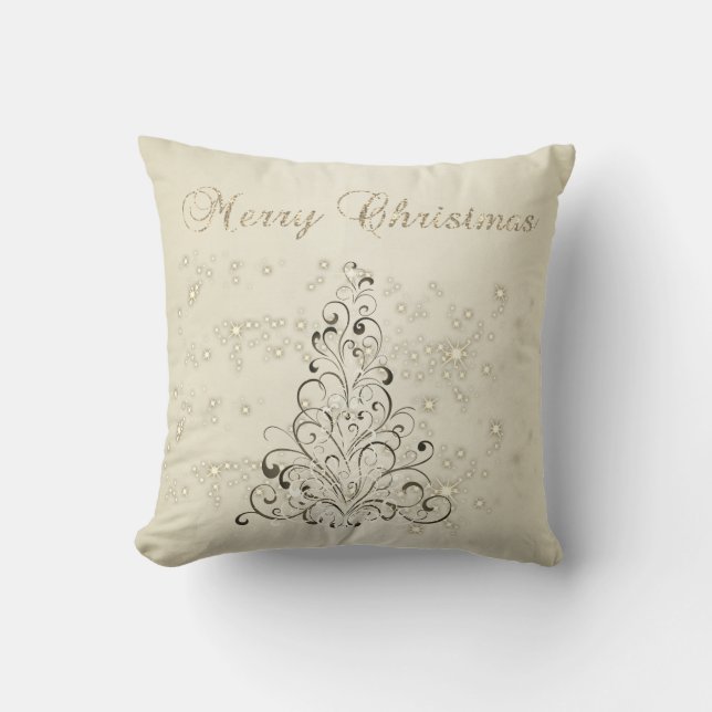 Prettig kerstfeest,Kerstboom,Fonkeling Kussen (Voorkant)