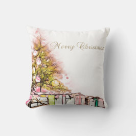 Prettig kerstfeest, Kerstboom Geschenken Kussen