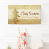 Prettig Kerstfeest ,Kerstboom, Glitterend Spandoek (Insitu)