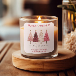 Prettig Kerstfeest | Kerstboom Kaarslabels Vierkante Sticker