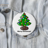 "Prettig Kerstfeest" Kerstboom Knop Ronde Button 4,0 Cm (In situ)