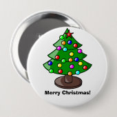 "Prettig Kerstfeest" Kerstboom Knop Ronde Button 4,0 Cm (Voorkant /achterkant)