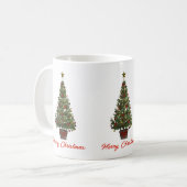 Prettig kerstfeest. Kerstboom Koffiemok (Voorkant links)