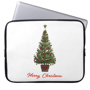 Prettig kerstfeest. Kerstboom Laptop Sleeve
