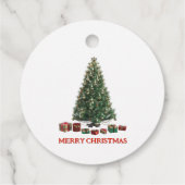 Prettig kerstfeest. Kerstboom (ontwerp 1) met cade Bedankjes Labels (Achterkant)