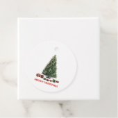 Prettig kerstfeest. Kerstboom (ontwerp 1) met cade Bedankjes Labels (In situ)