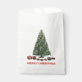 Prettig kerstfeest. Kerstboom (ontwerp 1) met cade Bedankzakje