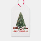 Prettig kerstfeest. Kerstboom (ontwerp 1) met cade Cadeaulabel (Achterkant)