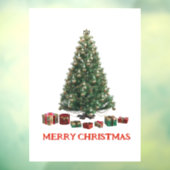 Prettig kerstfeest. Kerstboom (ontwerp 1) met cade Raamsticker (Vel 3)