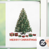 Prettig kerstfeest. Kerstboom (ontwerp 1) met cade Raamsticker (Huis)