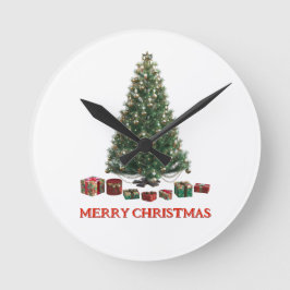 Prettig kerstfeest. Kerstboom (ontwerp 1) met cade Ronde Klok