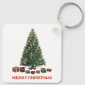 Prettig kerstfeest. Kerstboom (ontwerp 1) met cade Sleutelhanger (Achterkant)