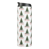 Prettig kerstfeest. Kerstboom (ontwerp 1) met cade Thermosbeker (Geroteerd rechts)