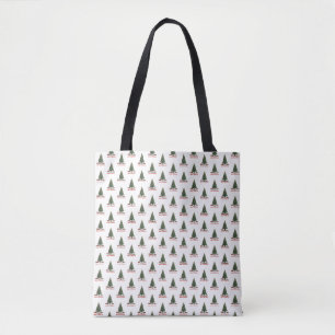 Prettig kerstfeest. Kerstboom (ontwerp 1) met cade Tote Bag
