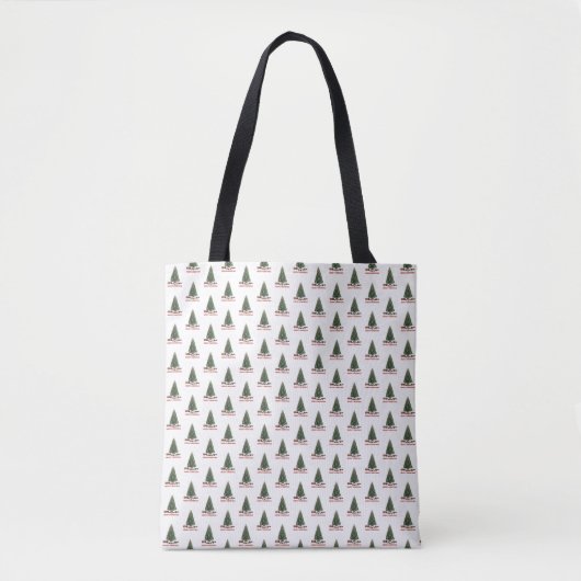 Prettig kerstfeest. Kerstboom (ontwerp 1) met cade Tote Bag (Voorkant)
