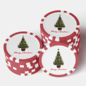 Prettig kerstfeest. Kerstboom Poker Chips (Opstapeling)