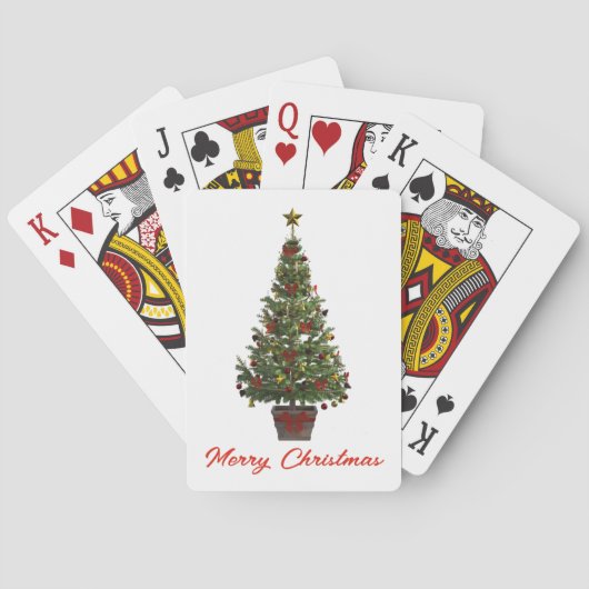 Prettig kerstfeest. Kerstboom Pokerkaarten (Achterkant)
