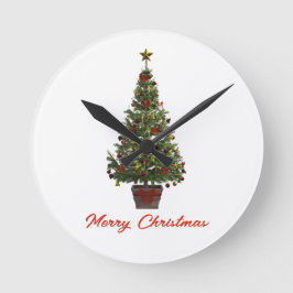 Prettig kerstfeest. Kerstboom Ronde Klok