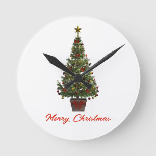 Prettig kerstfeest. Kerstboom Ronde Klok