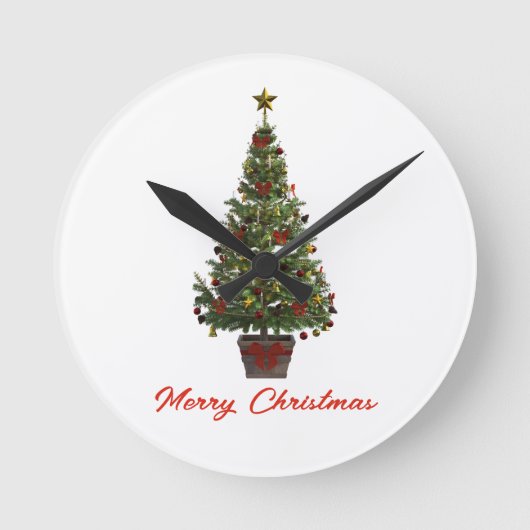 Prettig kerstfeest. Kerstboom Ronde Klok (Voorkant)