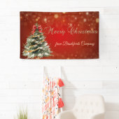 Prettig kerstfeest,Kerstboom,Rood Spandoek (Insitu)