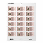 Prettig Kerstfeest,Kerstboom, Roze Goud Etiket (Full Sheet)