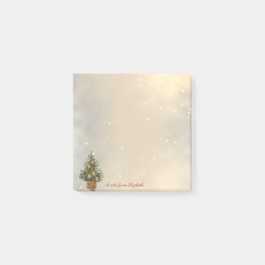 Prettig kerstfeest, kerstboom sinaasappel post-it® notes (Voorkant)