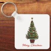 Prettig kerstfeest. Kerstboom Sleutelhanger (Voorkant)