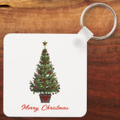 Prettig kerstfeest. Kerstboom Sleutelhanger (Achterkant)