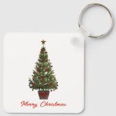 Prettig kerstfeest. Kerstboom Sleutelhanger (Achterkant)