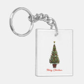 Prettig kerstfeest. Kerstboom Sleutelhanger (Voorkant Links)
