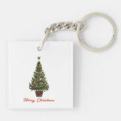 Prettig kerstfeest. Kerstboom Sleutelhanger (Achterkant)