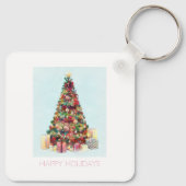 Prettig kerstfeest. Kerstboom Sleutelhanger (Achterkant)